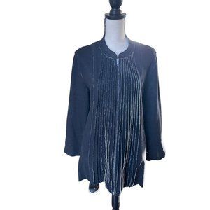 SOFT Surroundings Wool Blend Winter Coat Blazer Jacket Black  Womens Size L